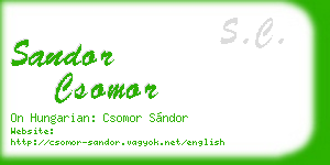 sandor csomor business card